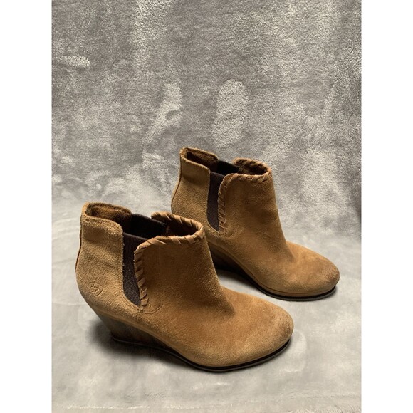 Ariat Women's Belle Wedge Bootie 8.5B Sand Tan Suede Western Chic Cowgirl Soho - Picture 4 of 16